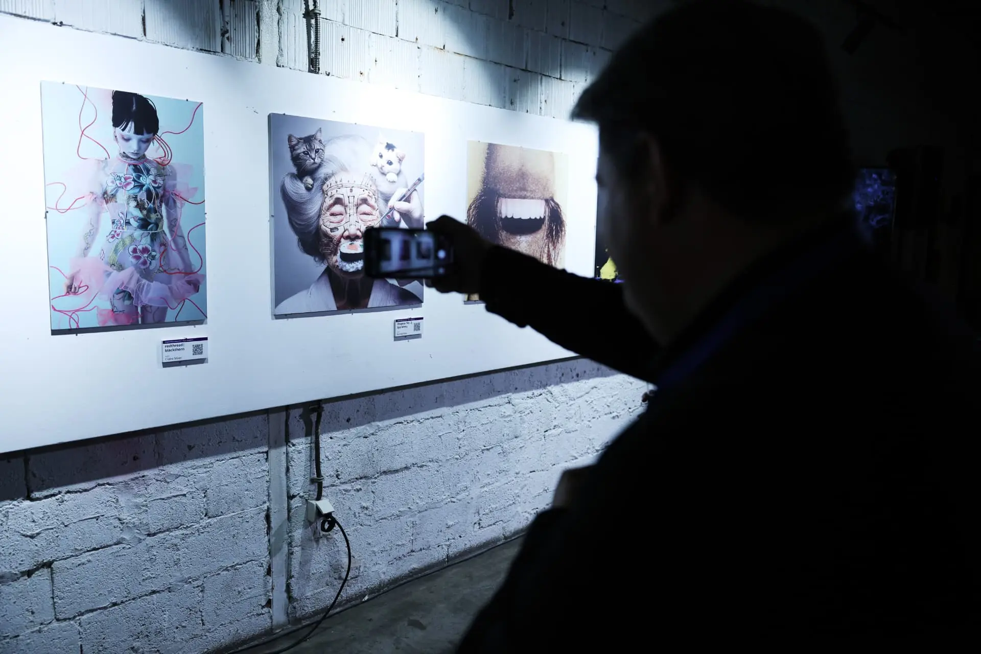 Guests at the evening art exhibition